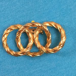 ENTWINED GOLD CIRCLES & SILVER FISH SKELETON 2/$15